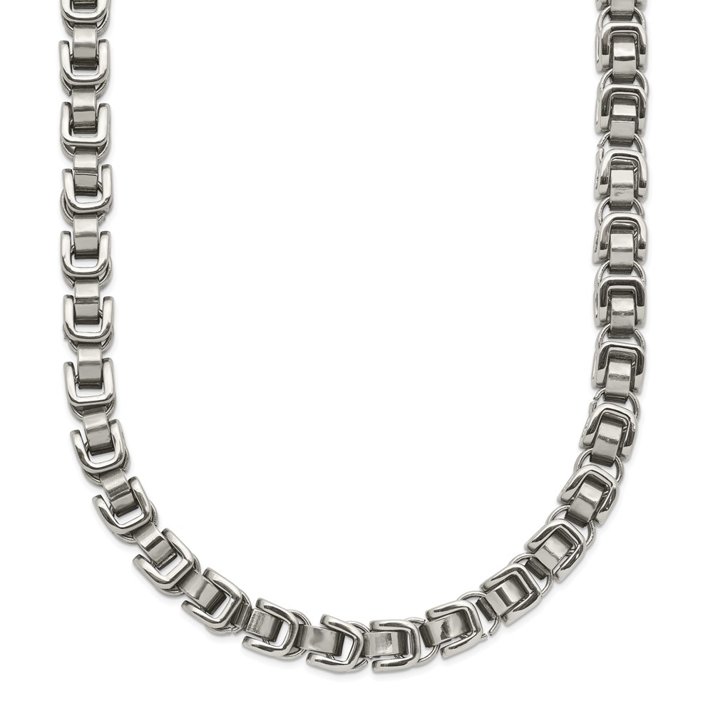 Stainless Steel Polished 24-in Cha-in Link Necklace