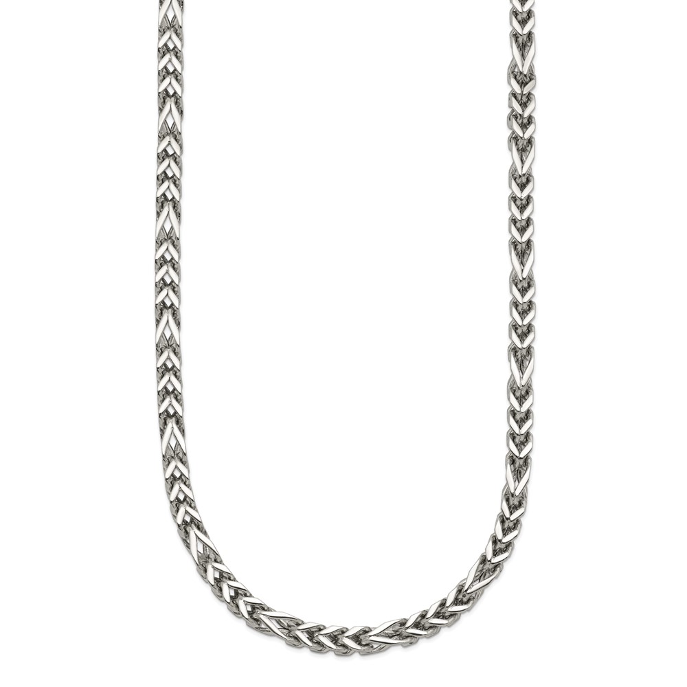 Stainless Steel Polished 4mm 24-in Fancy Figaro Cha-in Necklace - Image 3