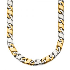 Stainless Steel Polished Yellow IP-plated 6mm 24-in Infinity Link Necklace