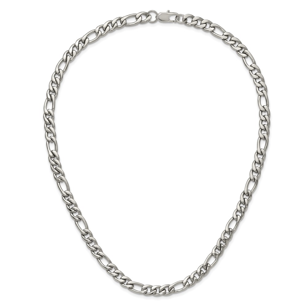 Stainless Steel Polished 8mm Figaro Chain - 20-inch - Image 6