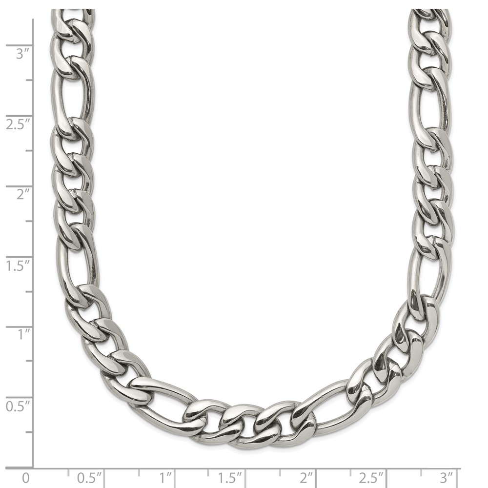 Stainless Steel Polished 8mm Figaro Chain - 20-inch - Image 7