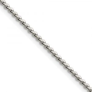 Stainless Steel Polished 2mm Fancy Curb Link Necklace
