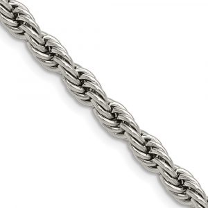 Stainless Steel Polished 5mm Rope Chain