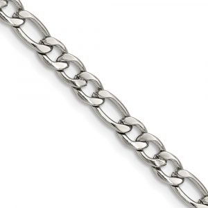 Stainless Steel Polished 4.5mm Figaro Chain