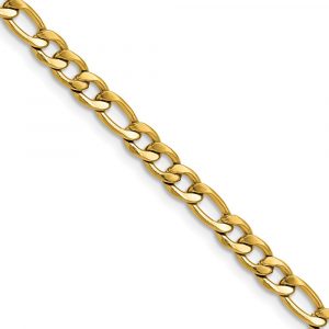 Stainless Steel Polished Yellow IP-plated 4.5mm Figaro Chain