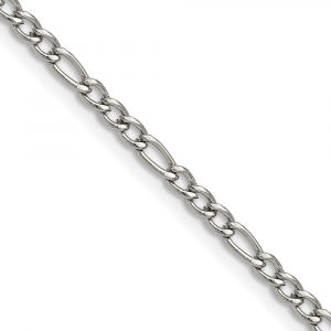 Stainless Steel Polished 3mm Figaro Chain