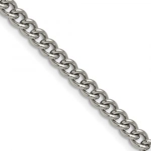 Stainless Steel Polished 4.5mm Round Curb Chain