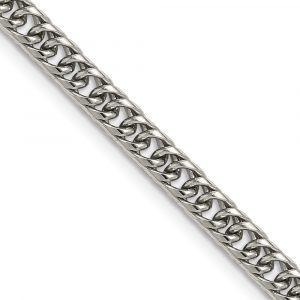 Stainless Steel Polished 5mm Double Curb Chain