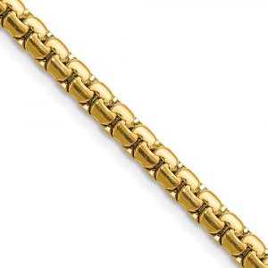 Stainless Steel Polished Yellow IP-plated 4mm Flat Box Chain