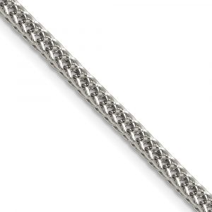 Stainless Steel Polished 3.2mm Square Wheat Chain