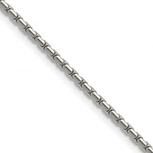Stainless Steel Polished 1.7mm Elongated Box Chain
