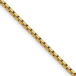 Stainless Steel Polished Yellow IP-plated 1.7mm Elongated Box Chain