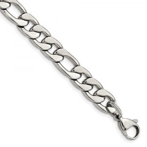 Stainless Steel Polished 8.75mm Figaro Chain