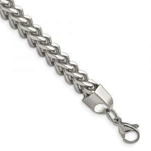 Stainless Steel Polished 6.75mm 9-inch Franco Chain