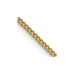 Stainless Steel Polished Yellow IP 2.25mm Round Curb Chain