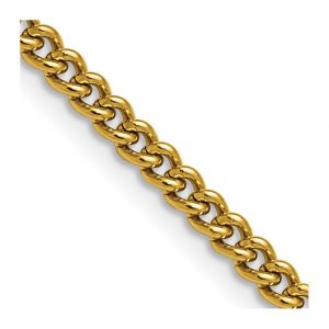 Stainless Steel Polished Yellow IP 4mm Round Curb Chain