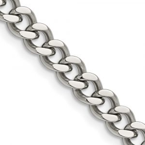 Stainless Steel Polished 6.75mm Curb Chain