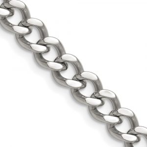 Stainless Steel Polished 7.5mm Curb Chain