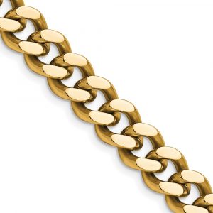 Stainless Steel Polished Yellow IP-plated 9.5mm Curb Chain