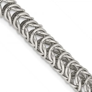 Stainless Steel Polished Fancy Link 18-in Necklace