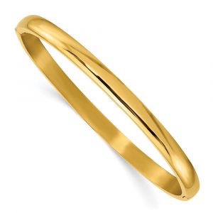 Titanium Polished Yellow IP-plated 5mm Hinged Bangle
