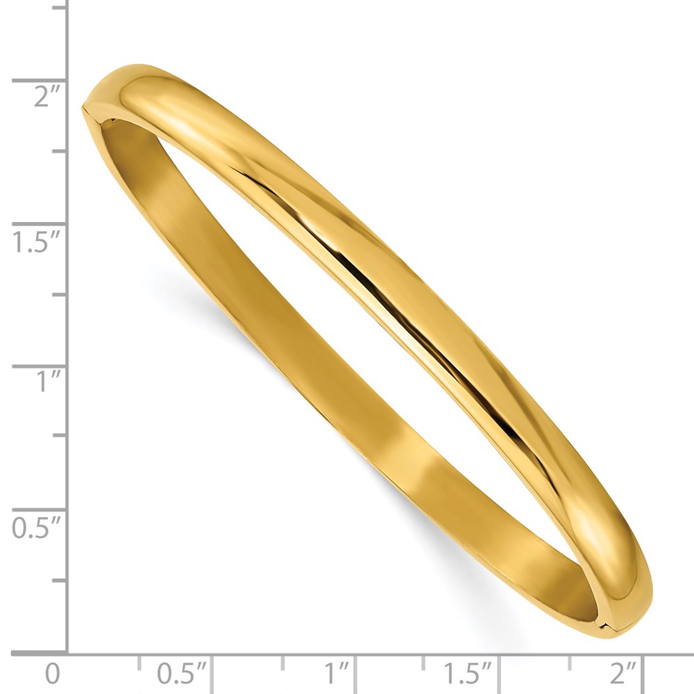 Titanium Polished Yellow IP-plated 5mm Hinged Bangle - Image 3