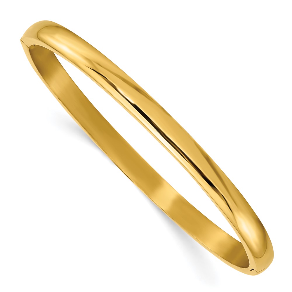 Titanium Polished Yellow IP-plated 5mm Hinged Bangle