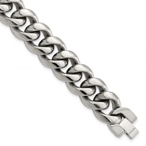 Titanium Polished 14.50mm Curb 8.5-inch Bracelet