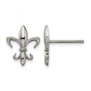 Titanium Polished Fleur de lis Post Earrings