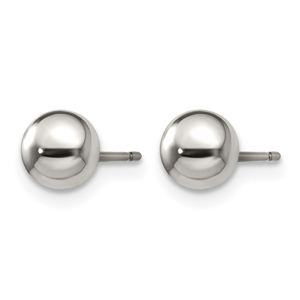 Titanium Polished 6mm Ball Post Earrings - Image 2
