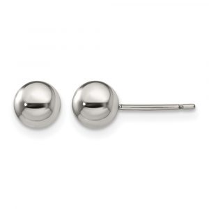 Titanium Polished 6mm Ball Post Earrings