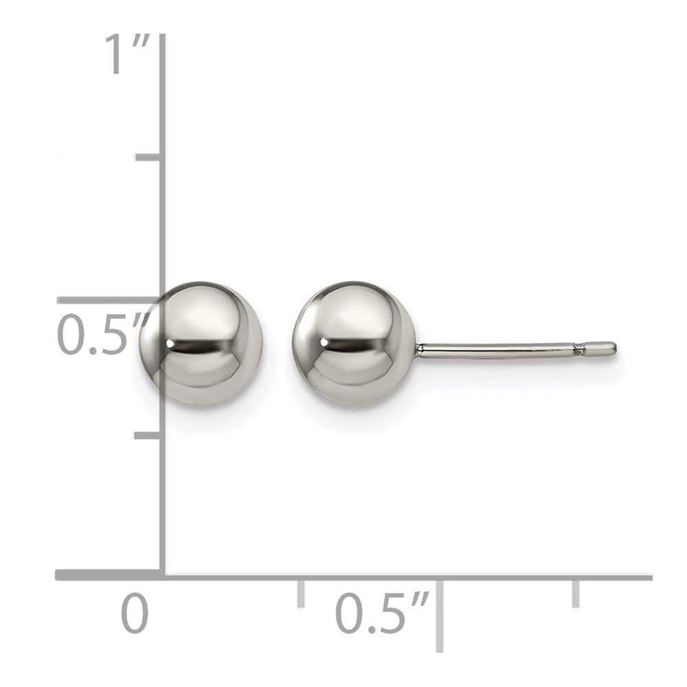 Titanium Polished 6mm Ball Post Earrings - Image 4