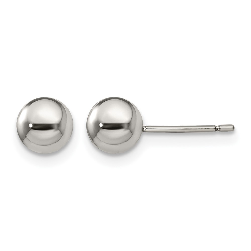 Titanium Polished 6mm Ball Post Earrings