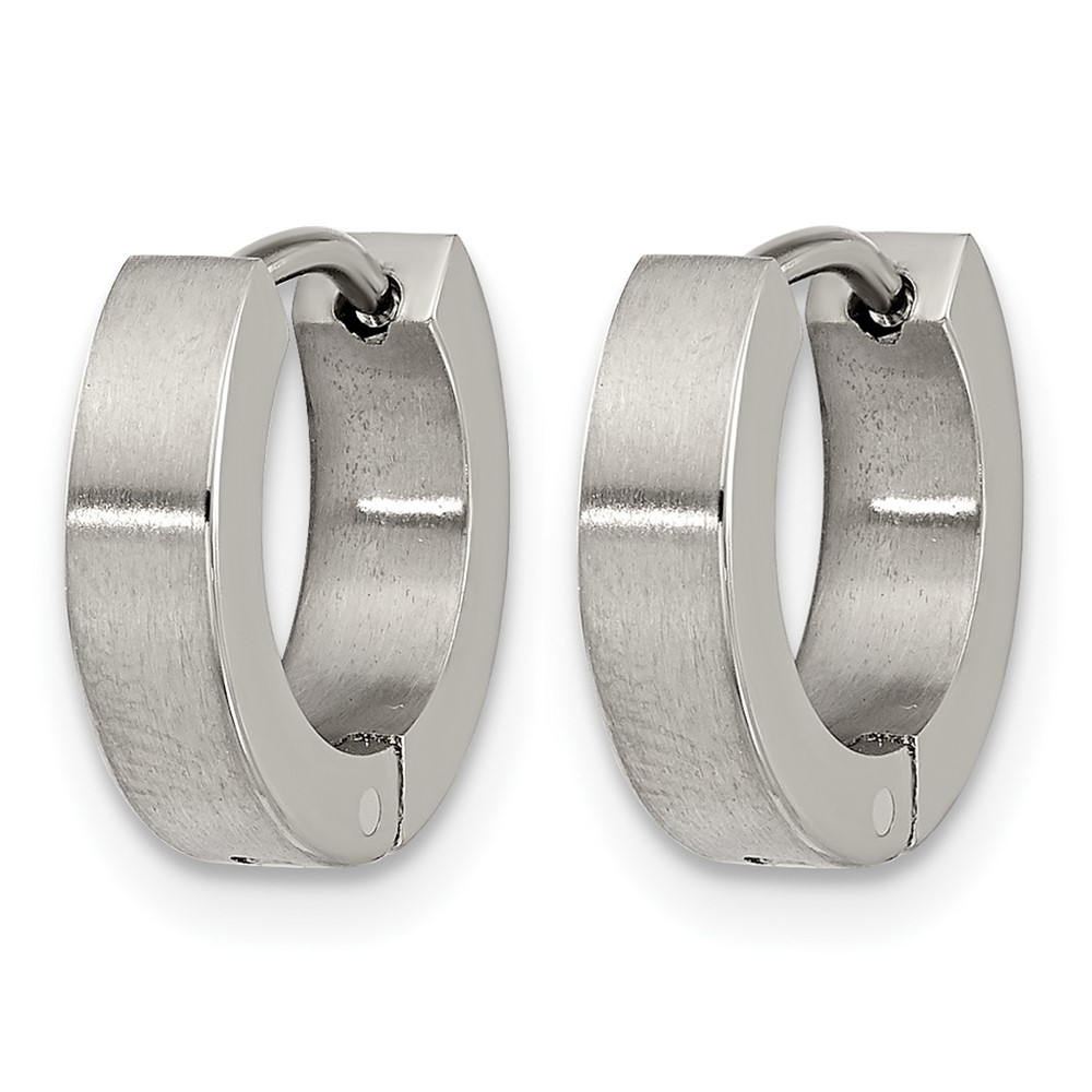 Titanium Brushed 3.5mm Huggie Hoop Earrings - Image 2