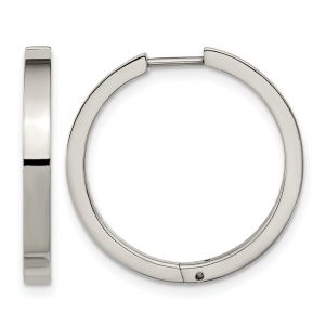 Titanium Polished 2.75mm Hinged Hoop Earrings