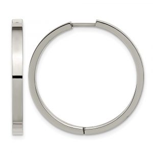 Titanium Polished 2.8mm Hinged Hoop Earrings