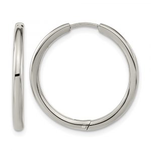 Titanium Polished 2.1mm Hinged Hoop Earrings