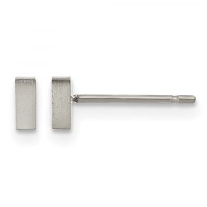 Titanium Brushed Rectangle Post Earrings