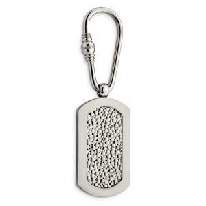 Titanium Polished Pebble Textured Key Ring