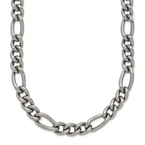Titanium Polished 7mm Figaro Chain