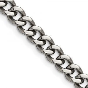 Titanium Polished 7.5mm Curb Chain