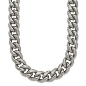 Titanium Polished 10.00mm Curb Necklace